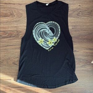 Kona Hawaii Black Sleeveless Top